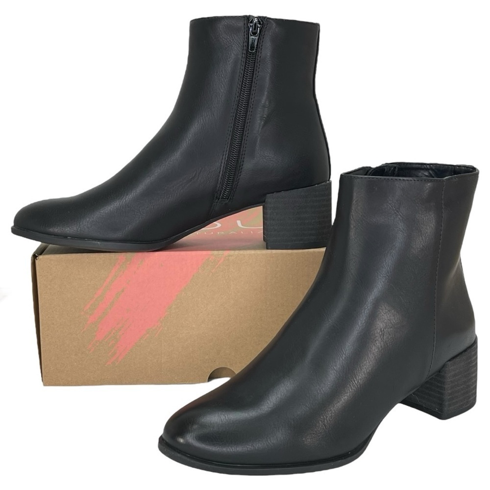 SOUL Naturalizer Rose Black Faux Leather Womens Ankle Boots Size 8.5M - Picture 13 of 13
